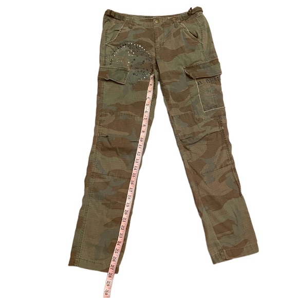 Da Nang Camouflage Baggy Studded Cargo Pants Green Size XS - Picture 8 of 10